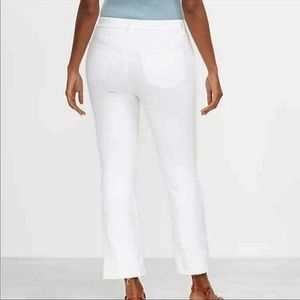 NEW Loft Size 32 14 White High Rise Kick Crop Jeans